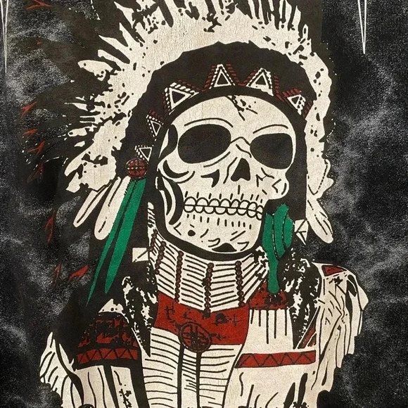 Womens Maidens Distressed Tie Dye Skeleton Indian Chief Dress - Picture 6 of 6